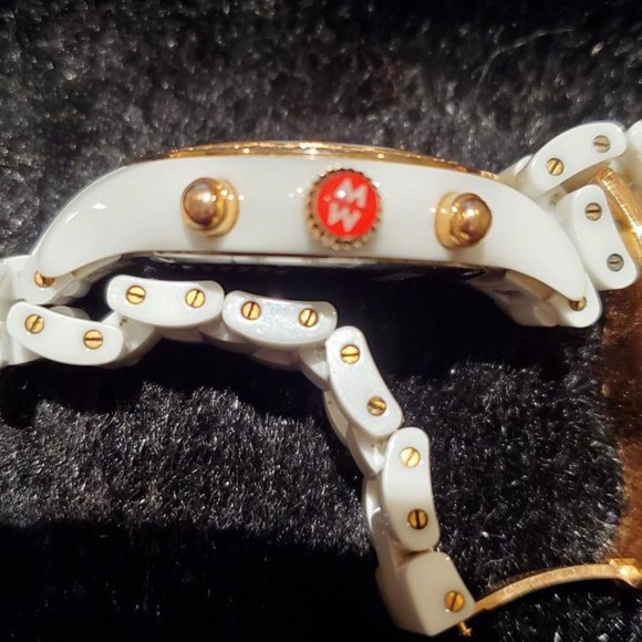 Michele White Ceramic Rose Gold Diamond watch. main image 9